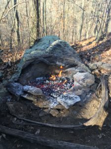 Awesome fireplace we made at our campsite. What originally seemed like a not ideal location ended up turning out very well.